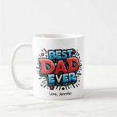 カラフル最高のパパ父の日パーソナライズされた コーヒーマグカップ (左)