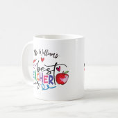 カラフル最高の先生タイポグラフィ コーヒーマグカップ (正面左)