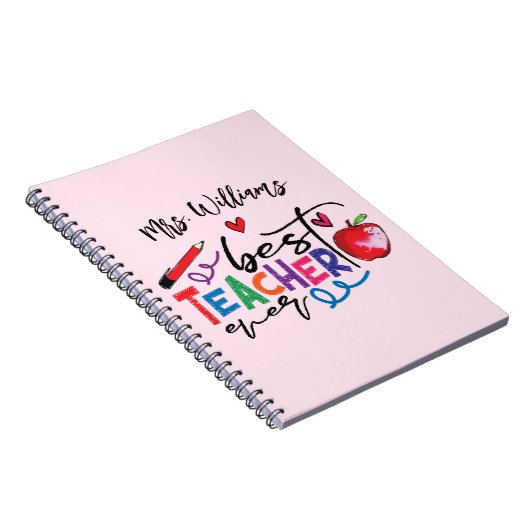 カラフル最高の先生タイポグラフィ ノートブック (右側)