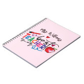 カラフル最高の先生タイポグラフィ ノートブック (左側)