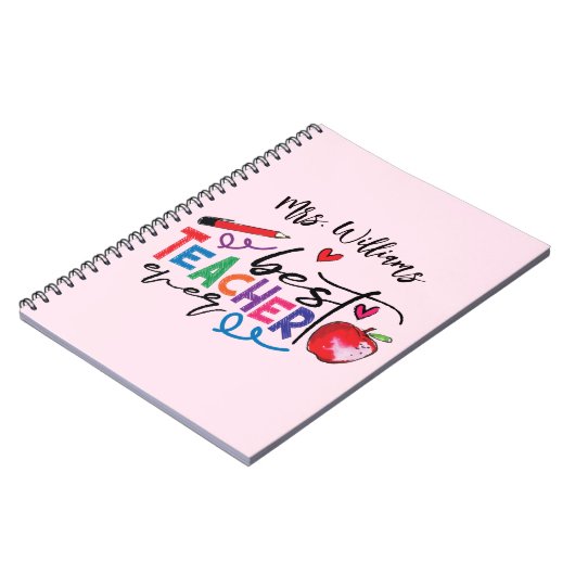 カラフル最高の先生タイポグラフィ ノートブック (左側)