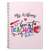 カラフル最高の先生タイポグラフィ ノートブック (正面)