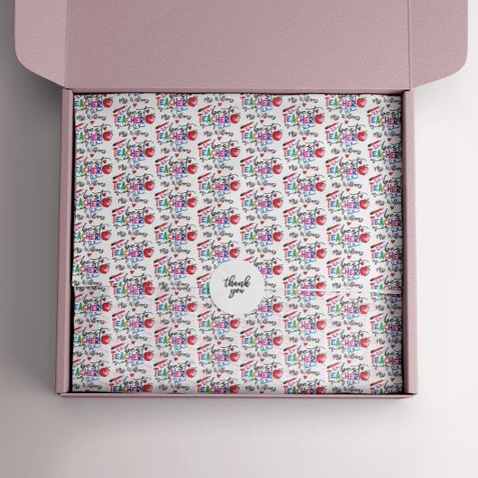 カラフル最高の先生タイポグラフィ 薄葉紙