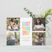 カラフル最高の年Ever Multiple Photo Christmas シーズンカード (スタンド正面)