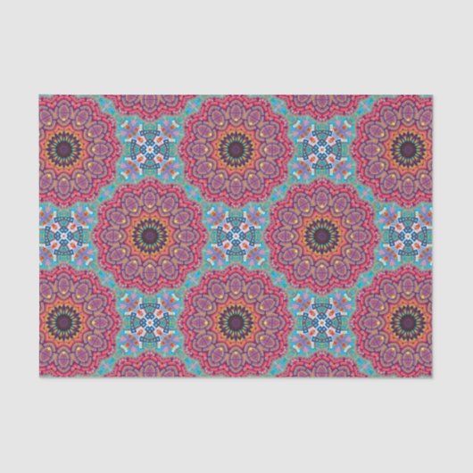 カラフル望峰曼陀羅幾何学模様 薄葉紙 (正面)