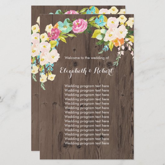 カラフル木のフェイク花 (正面/裏面)