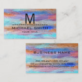 カラフル木目モノグラム#12 名刺 (正面/裏面)