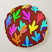 カラフル木葉踊り ラウンドクッション (裏面)