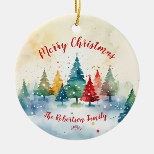 カラフル松 セラミックオーナメント (正面)