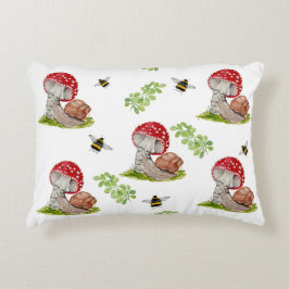 カラフル林が飛びカタツムリ アクセントクッション