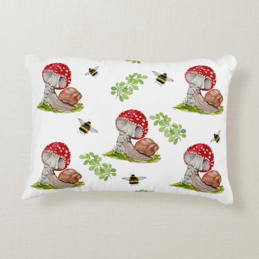 カラフル林が飛びカタツムリ アクセントクッション (裏面)