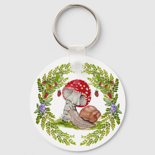 カラフル林が飛びカタツムリ キーホルダー (正面)
