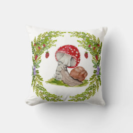 カラフル林が飛びカタツムリ クッション