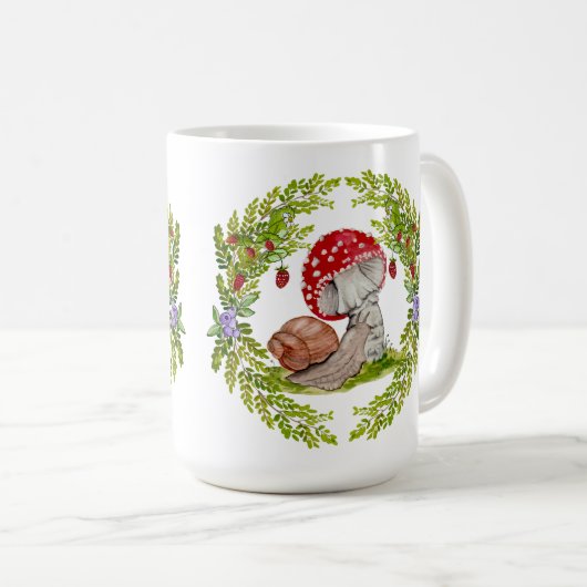 カラフル林が飛びカタツムリ コーヒーマグカップ (正面右)