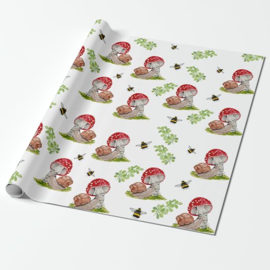 カラフル林が飛びカタツムリ ラッピングペーパー (アンロールド)