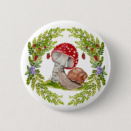 カラフル林が飛びカタツムリ 缶バッジ