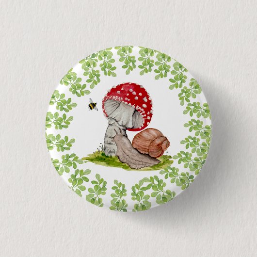 カラフル林が飛びカタツムリ 缶バッジ (正面)