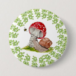 カラフル林が飛びカタツムリ 缶バッジ