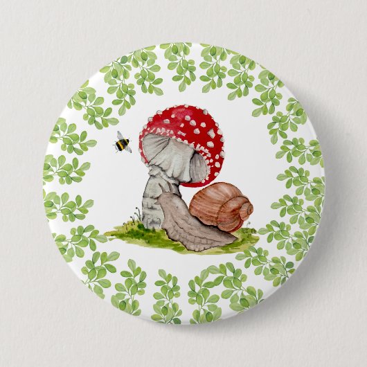 カラフル林が飛びカタツムリ 缶バッジ (正面)