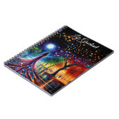 カラフル林に流れるガウン歩くの女性 ノートブック (左側)