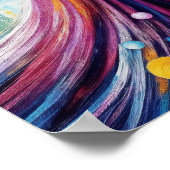 カラフル林に流れるガウン歩くの女性 ポスター (角)