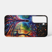 カラフル林に流れるガウン歩くの女性 SAMSUNG GALAXYケース (裏面横)