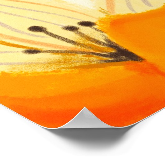 カラフル林フローラオリジナルデジ絵画タル ポスター (角)