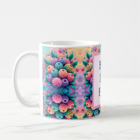 カラフル果実と最高のパパ コーヒーマグカップ (左)