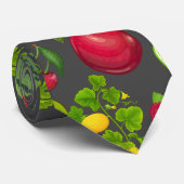 カラフル果実パターン01.b DグレーBG ネクタイ (ロール)