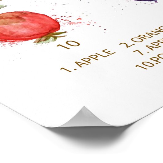 カラフル果実回収水彩 ポスター (角)