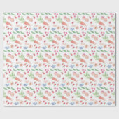 カラフル果物・野菜サマー農家市場 ラッピングペーパー (フラット)