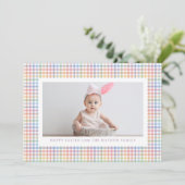 カラフル格子枠写真ハッピーイースター シーズンカード (スタンド正面)