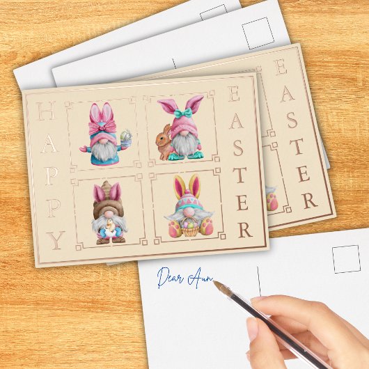 カラフル格言ハッピーイースター 箔シーズンポストカード