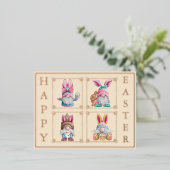 カラフル格言ハッピーイースター 箔シーズンポストカード (立ち正面)