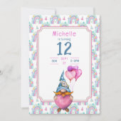 カラフル格言レトロ誕生日招待状 招待状 (正面)