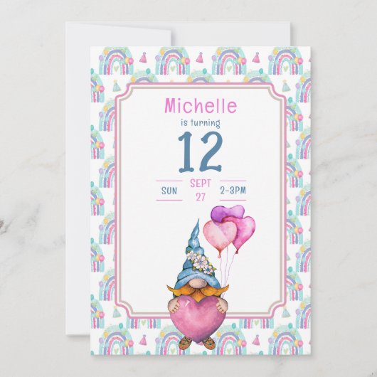 カラフル格言レトロ誕生日招待状 招待状 (正面)