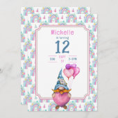 カラフル格言レトロ誕生日招待状 招待状 (正面/裏面)