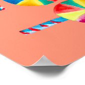 カラフル棒つきキャンデー絵葉書 ポスター (角)