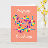 カラフル棒つきキャンデー カード (黄色い花)