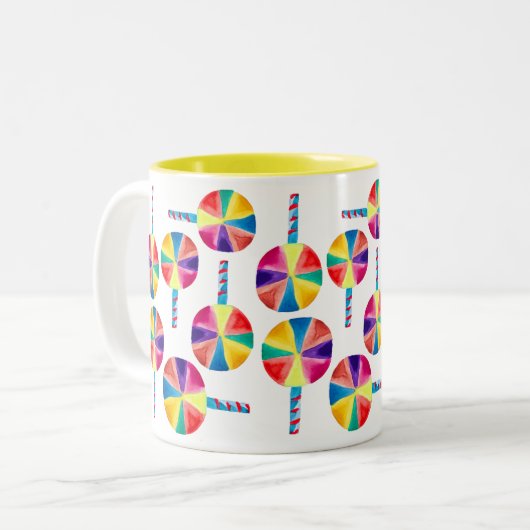 カラフル棒つきキャンデー ツートーンマグカップ (正面左)