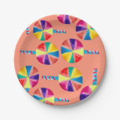 カラフル棒つきキャンデー ペーパープレート (正面)