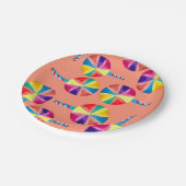 カラフル棒つきキャンデー ペーパープレート (アングル)