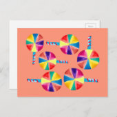 カラフル棒つきキャンデー ポストカード (正面/裏面)