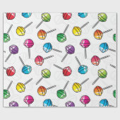 カラフル棒つきキャンデー ラッピングペーパー (フラット)