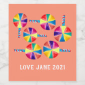 カラフル棒つきキャンデー ワインラベル (シングルラベル)