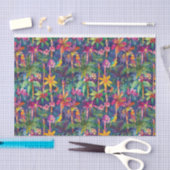 カラフル森林樹、鳥 薄葉紙 (クラフト)