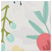 カラフル植物模様 ファブリック (クローズアップ)