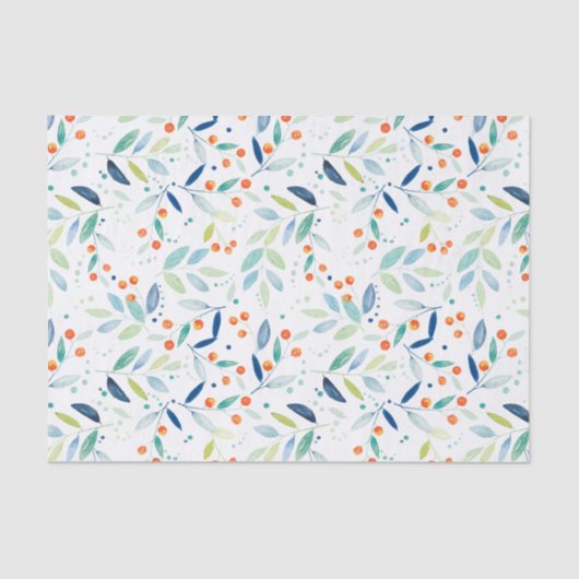 カラフル植物水彩植物文様 薄葉紙 (正面)