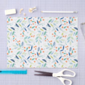 カラフル植物水彩植物文様 薄葉紙 (クラフト)