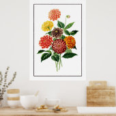 カラフル植物花イラストレーション ポスター (キッチン)